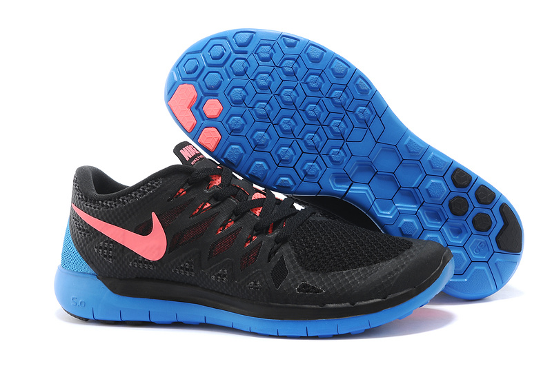 Nouvelle Nike Free 5.0 En Plus D Hommes Noirs Roses Chaussures De Course Bleu